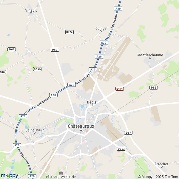 Carte P.A. Grandéols, 36130 Déols
