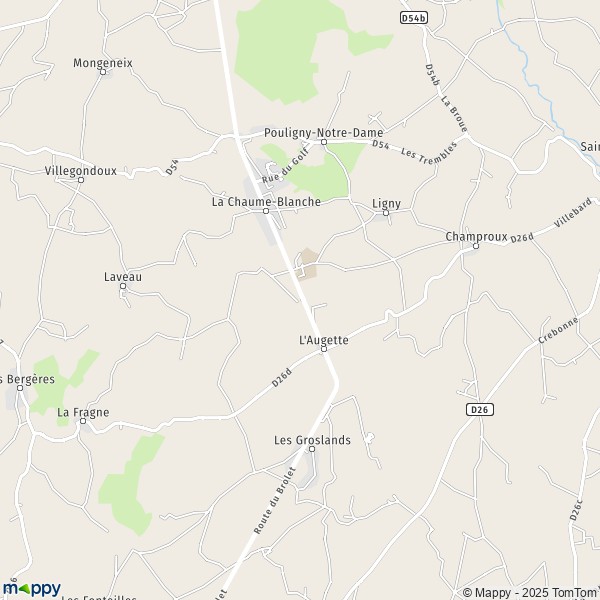 La carte pour la ville de Pouligny-Notre-Dame 36160