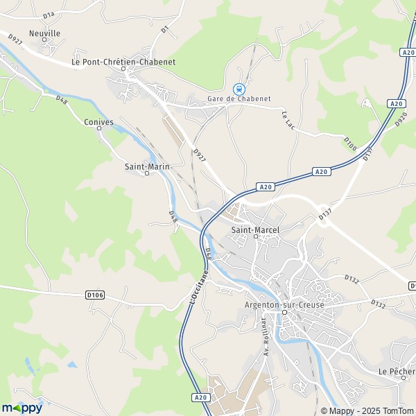 Carte La Sous-Station, 36200 Saint-Marcel