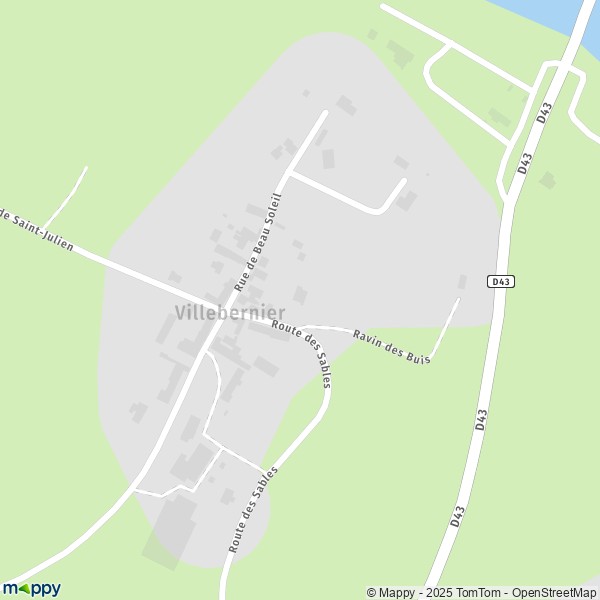 Carte Villebernier, 36220 Fontgombault