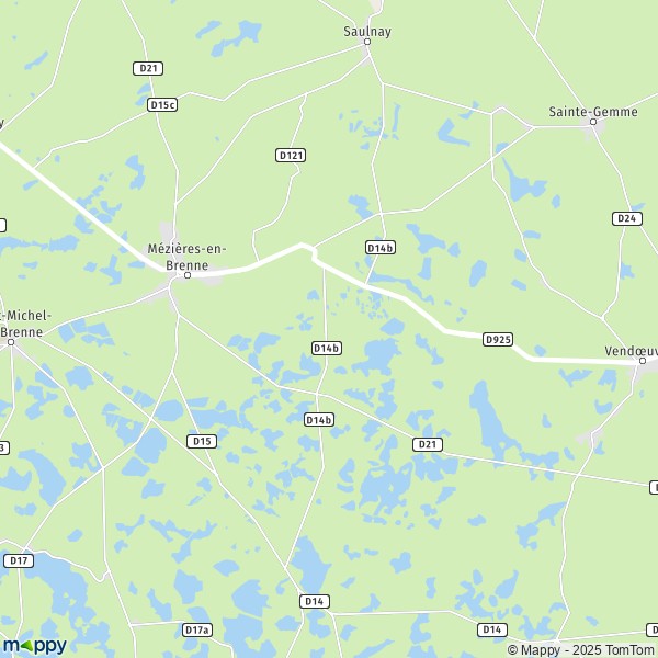 La carte pour la ville de Mézières-en-Brenne 36290