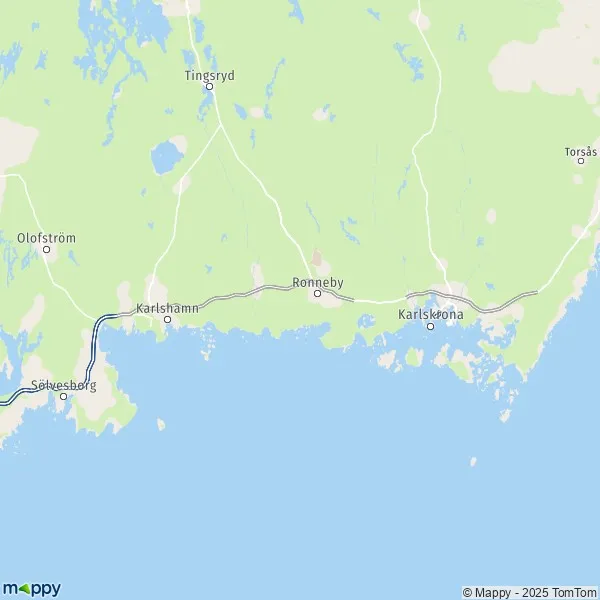 La carte pour la ville de Ronneby 36292-37496