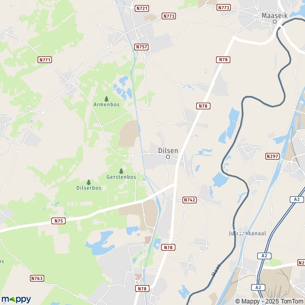 La carte pour la ville de 3630-3680 Dilsen-Stokkem