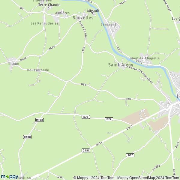 La carte pour la ville de Saint-Aigny 36300