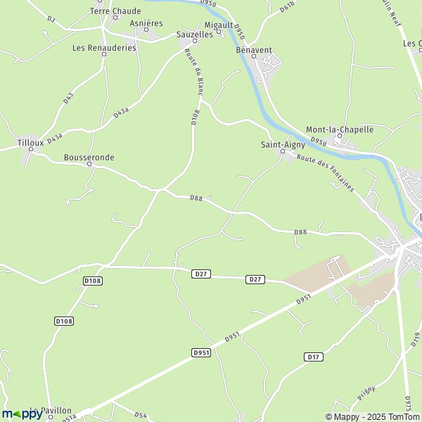 La carte pour la ville de Saint-Aigny 36300