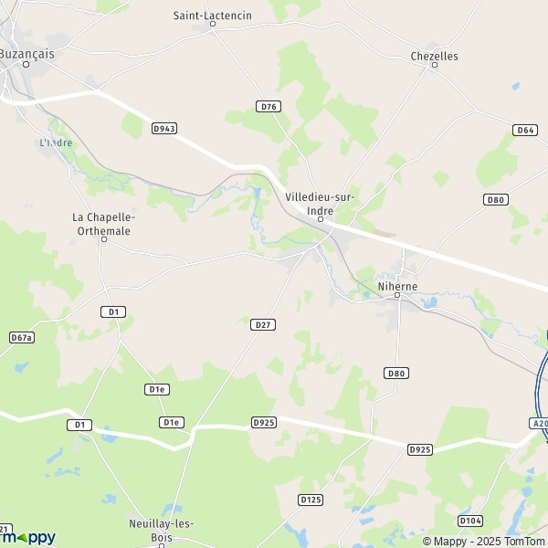Carte Z.A.C. Villedieu - Niherne, 36320 Villedieu-sur-Indre