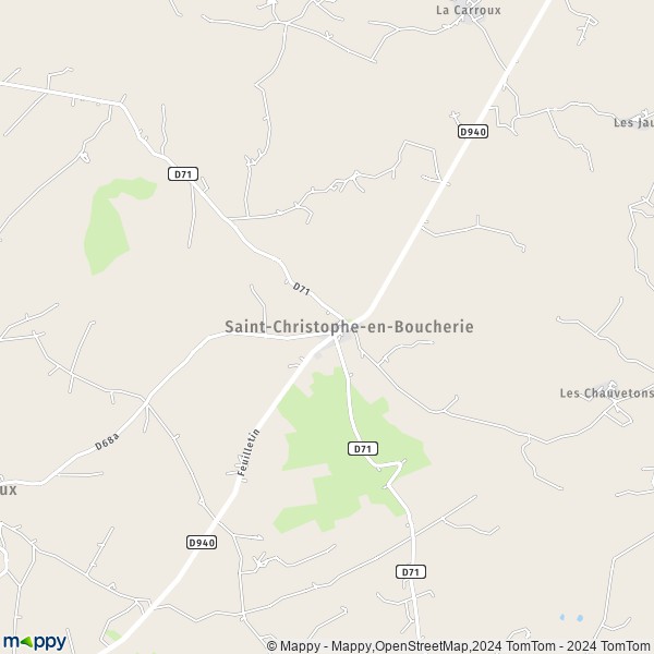 La carte pour la ville de Saint-Christophe-en-Boucherie 36400