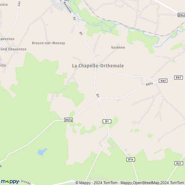 La carte pour la ville de La Chapelle-Orthemale 36500