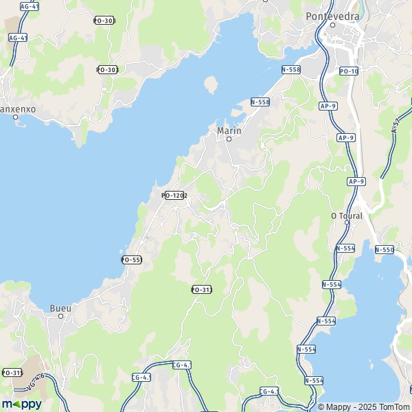 La carte pour la ville de 36900-36920 Marín