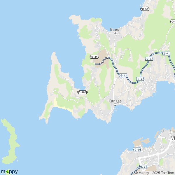 La carte pour la ville de 36940-36949 Cangas