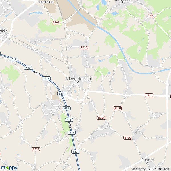 La carte pour la ville de 3700-3746 Bilzen Hoeselt