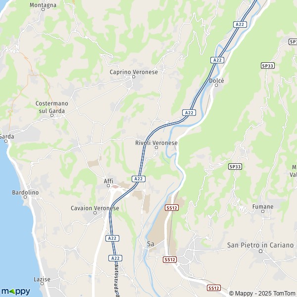 La carte pour la ville de Rivoli Veronese 37010