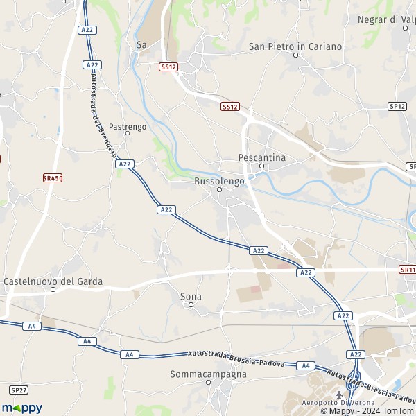 La carte pour la ville de Bussolengo 37012