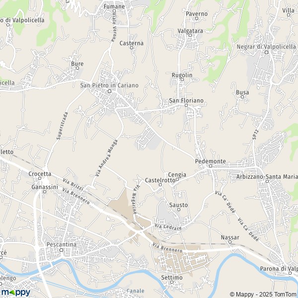 La carte pour la ville de San Pietro in Cariano 37029