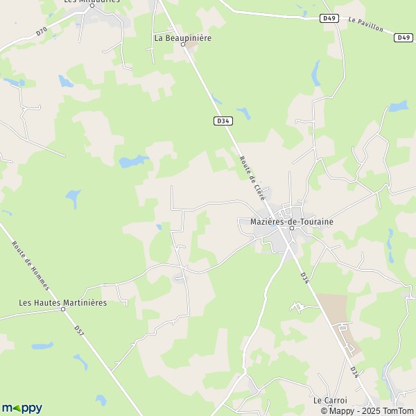 Carte La Monière, 37130 Mazières-de-Touraine
