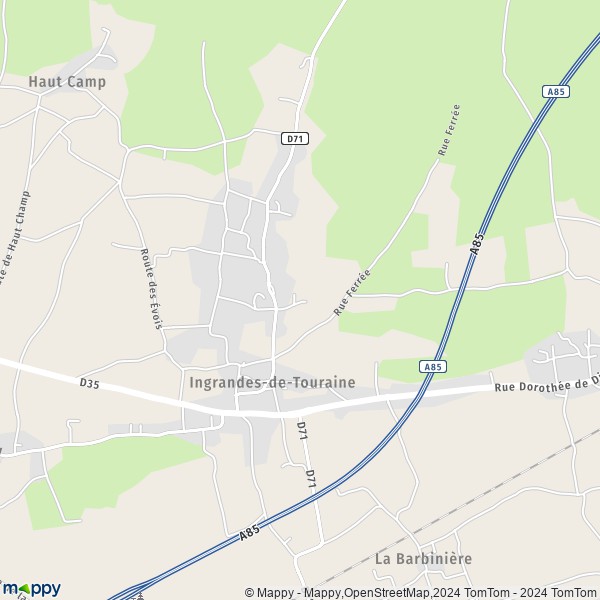 La carte pour la ville de Ingrandes-de-Touraine, 37140 Coteaux-sur-Loire