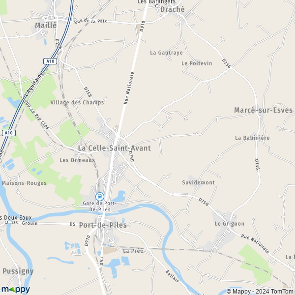 La carte pour la ville de La Celle-Saint-Avant 37160