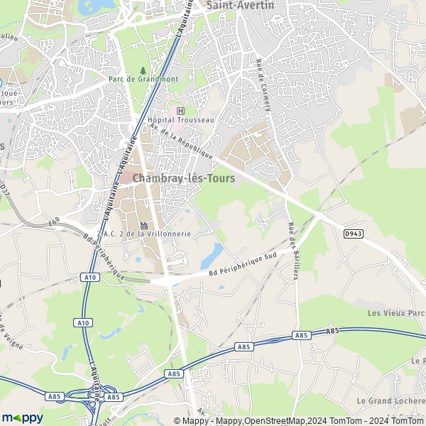La carte pour la ville de Chambray-lès-Tours 37170