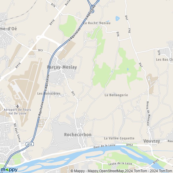 La carte pour la ville de Rochecorbon 37210