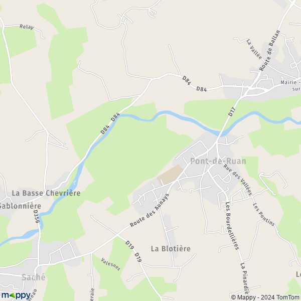 La carte pour la ville de Pont-de-Ruan 37260