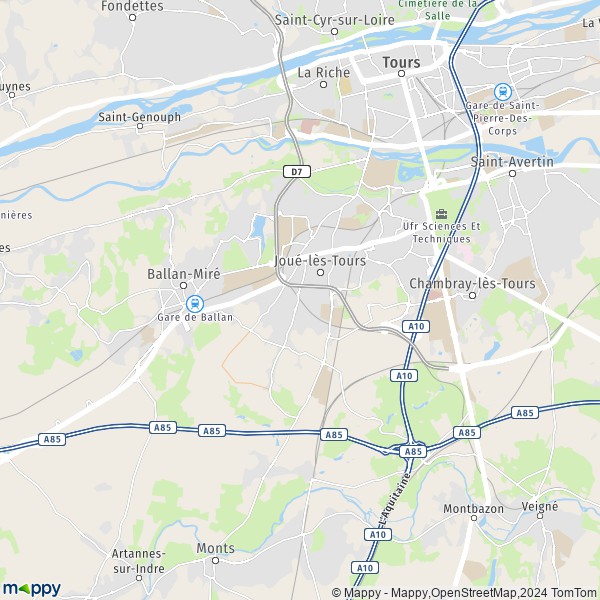 La carte pour la ville de Joué-lès-Tours 37300