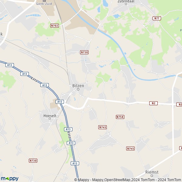 La carte pour la ville de 3740-3746 Bilzen