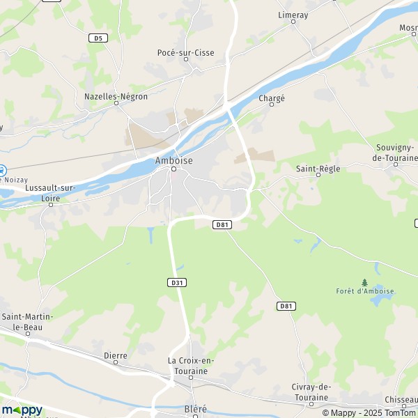 La carte pour la ville de Amboise 37400