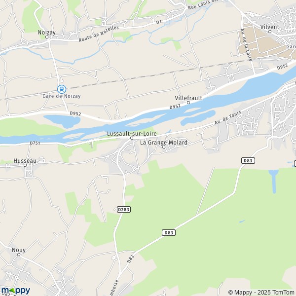 Carte La Vallée de la Coudre, 37400 Lussault-sur-Loire