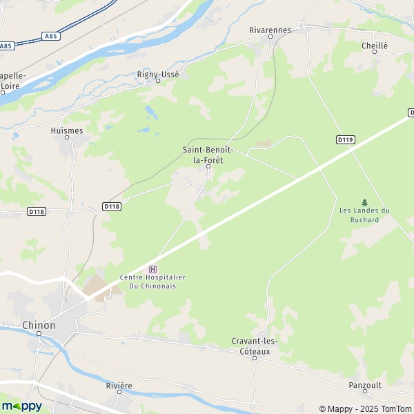 La carte pour la ville de Saint-Benoît-la-Forêt 37500