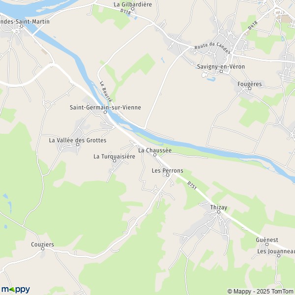 La carte pour la ville de Saint-Germain-sur-Vienne 37500