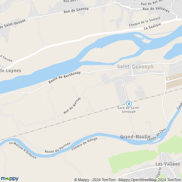 La carte pour la ville de Saint-Genouph 37510