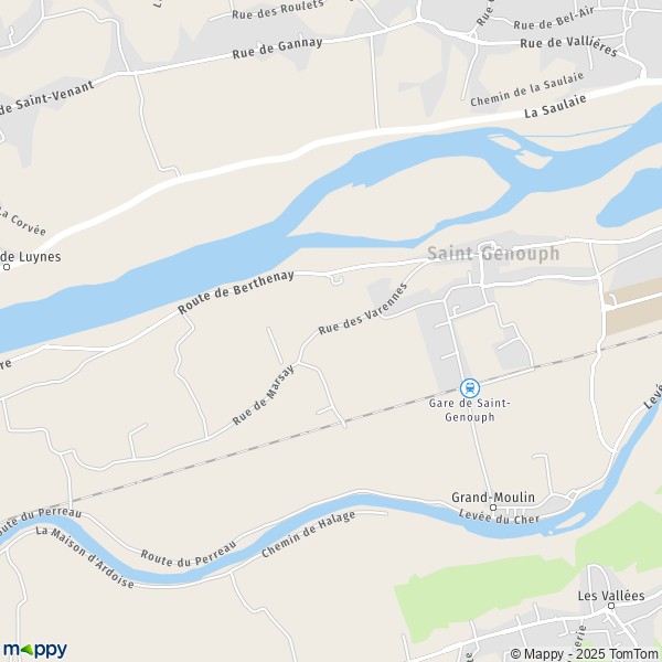 La carte pour la ville de Saint-Genouph 37510