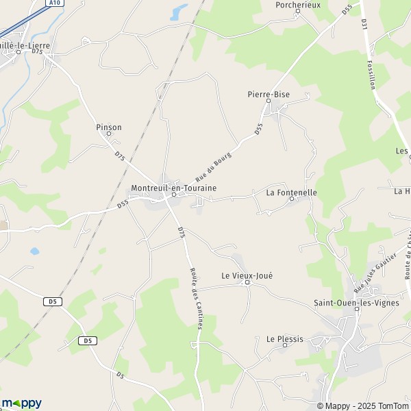 La carte pour la ville de Montreuil-en-Touraine 37530