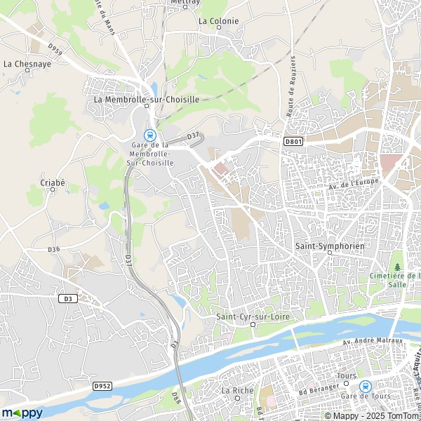 La carte pour la ville de Saint-Cyr-sur-Loire 37540