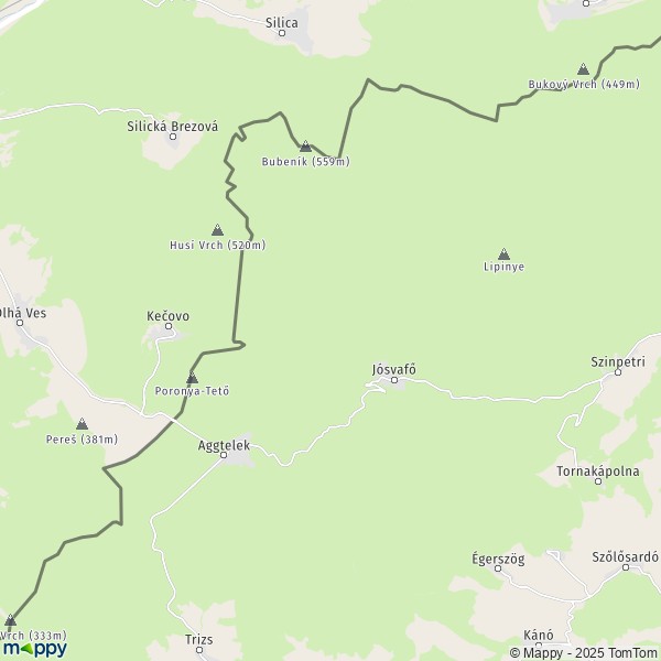 La carte pour la ville de Aggtelek 3759