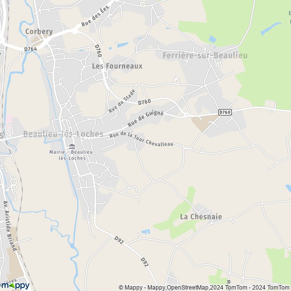 La carte pour la ville de Beaulieu-lès-Loches 37600