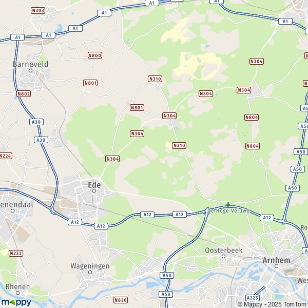 La carte pour la ville de Ede 3771-7371
