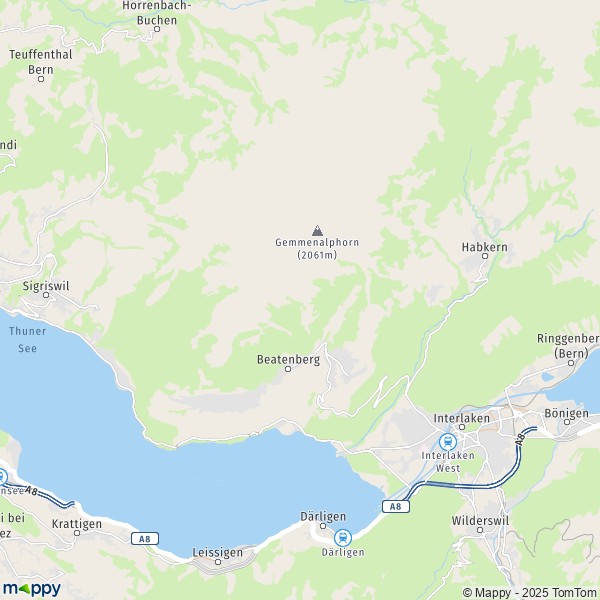 La carte pour la ville de Beatenberg 3800-3803