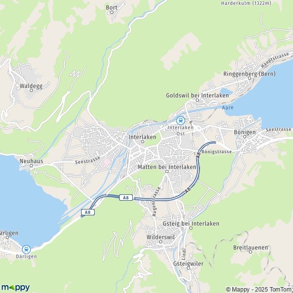 La carte pour la ville de Interlaken 3800