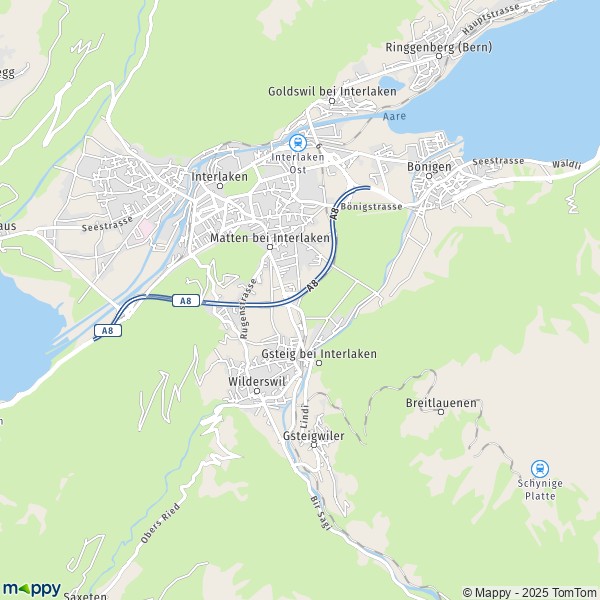 La carte pour la ville de Matten bei Interlaken 3800-3812