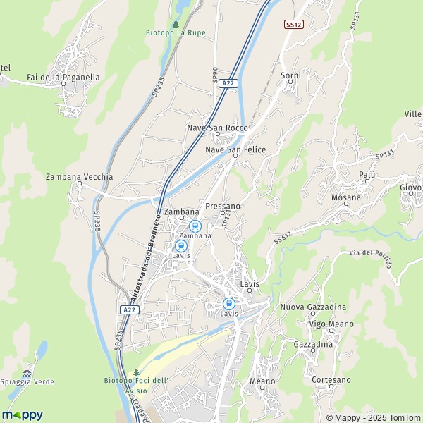 La carte pour la ville de Lavis 38015