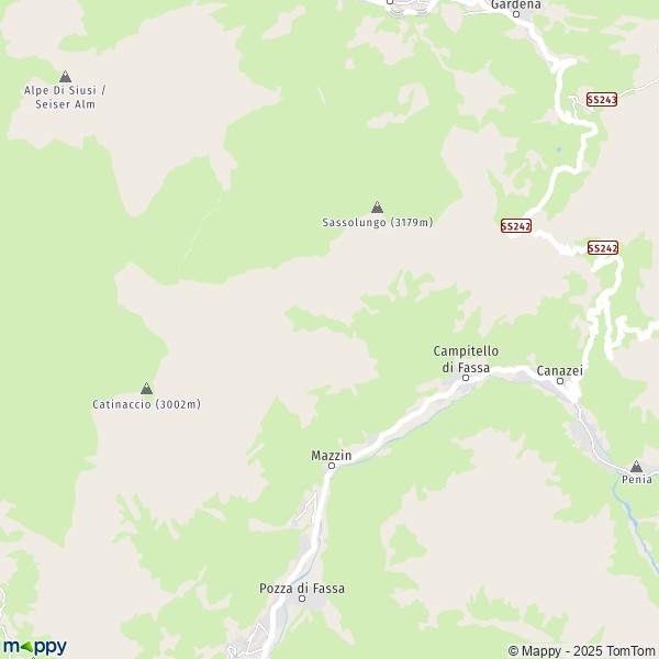 La carte pour la ville de Campitello di Fassa 38031
