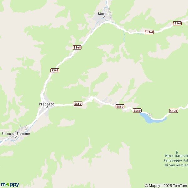 La carte pour la ville de Predazzo 38037
