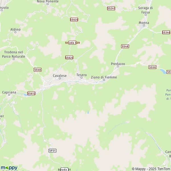 La carte pour la ville de Tesero 38038