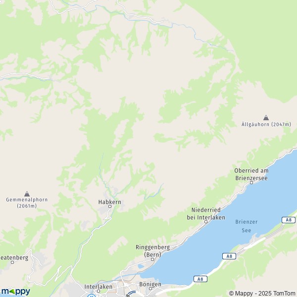 La carte pour la ville de Habkern 3804