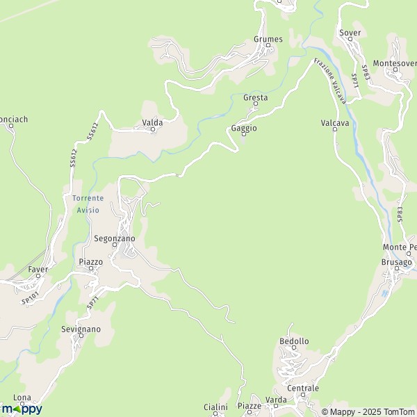 La carte pour la ville de Segonzano 38047
