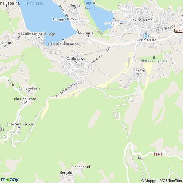 La carte pour la ville de Caldonazzo 38052