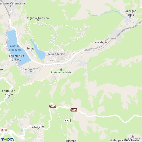 La carte pour la ville de Levico Terme 38056