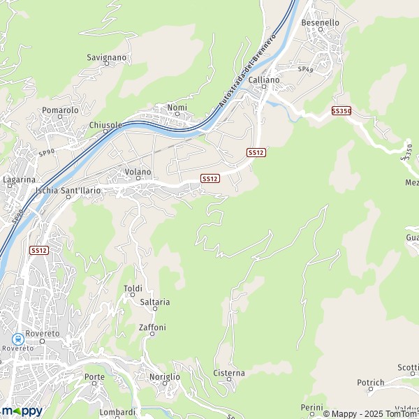 La carte pour la ville de Volano 38060