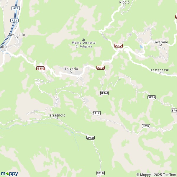 La carte pour la ville de Folgaria 38064